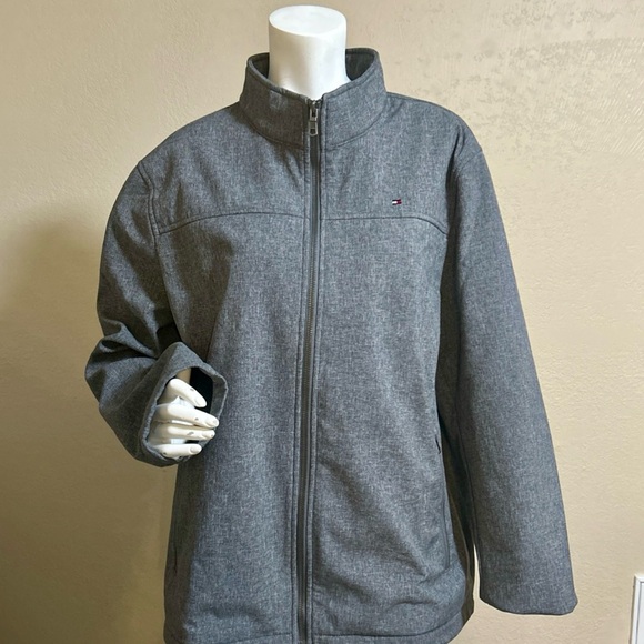 Tommy Hilfiger Men’s XL Gray Winter Jacket Water Resistant Full Zip Pockets - Picture 2 of 12
